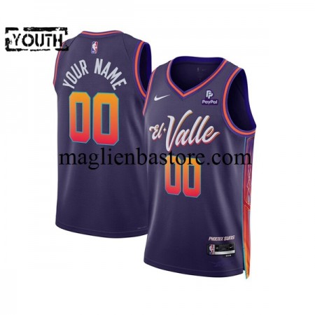 Maglia NBA Phoenix Suns Personalizzate 2023-2024 Nike City Edition Viola Swingman - Bambino